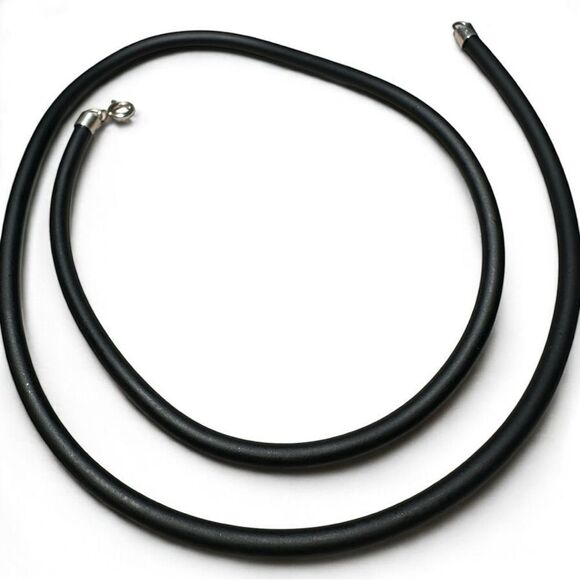 20” Black Cord Necklace - Unisex | 925 Silver Clasp | Minimalist | Great… - Picture 12 of 17